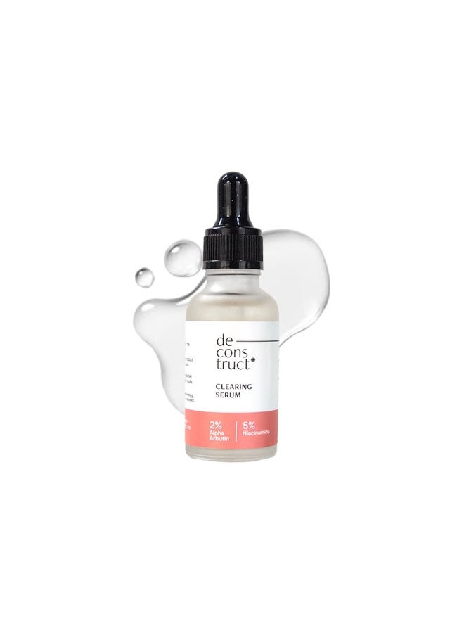 Deconstruct 5% Niacinamide Face Serum | + 2% Alpha Arbutin Face Serum | Clearing Serum for Pigmentation, Acne Marks, Dark Spots, Tanning | For Oily & Sensitive Skin | 30ml - Image 1